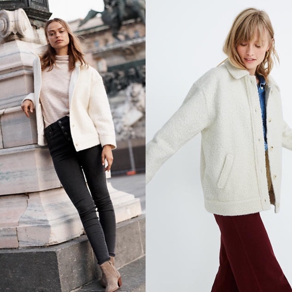 NWT Madewell Boucle Bomber Jacket - Picture 7 of 8